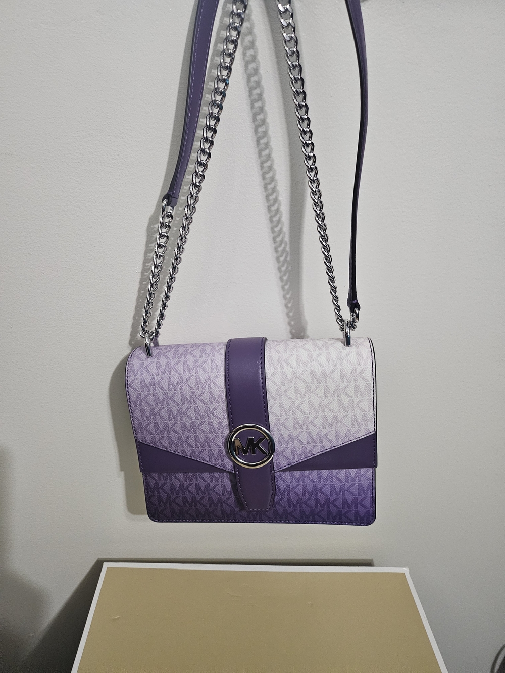 Michael Kors Lavender Ombre Signature Chain Shoulder Bag
